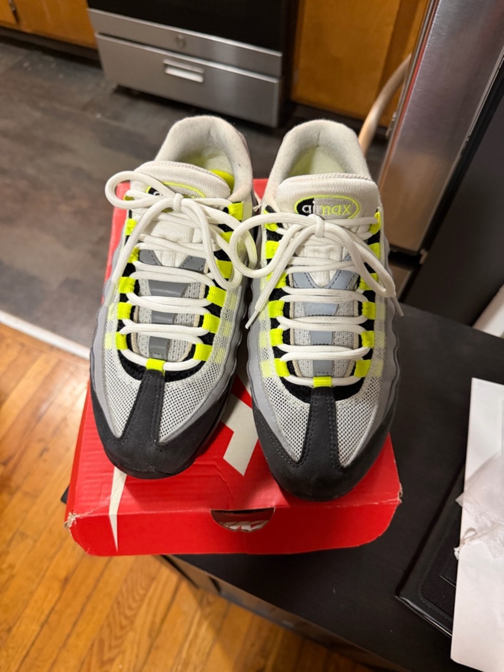 Nike Gray & Neon Yellow Air Max 95 Sneakers